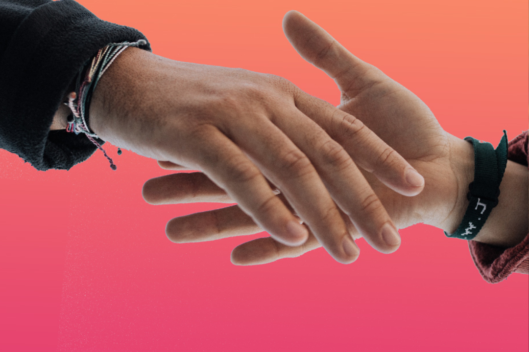 Two people shaking hands